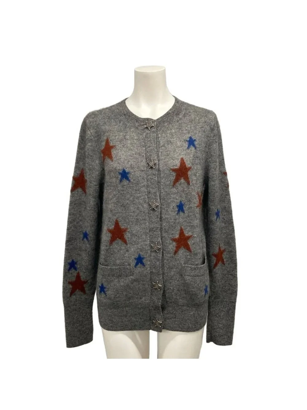 Chanel Cardigan S Dark Gray Blue